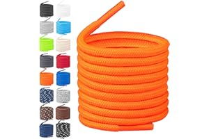 TULMERO Sznurówki do butów trekkingowych - 2 pary Pomarańczowy 90cm Okrągłe - Wytrzymałe sznurowadła do butów - Trwały poliester - Ø4 mm