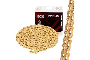 AEYINO 10 Speed Bike Chain,Bicycle Chain for Road Bike/E-Bike/Mountain Bike/MTB 1/2 x 11/128 Inch 116 Links with Quick Link,compatible with SHIMANO/SRAM/CAMPAGNOLO/KMC,Gold