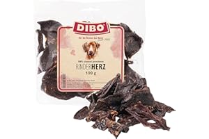 DIBO Coeur de bœuf dégraissé, Sachet de 100 g, Petite collation Naturelle ou friandise à mâcher Entre Les Deux, Nourriture pour Chien, Articles à mâcher de qualité sans Produits Chimiques