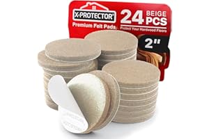 X-PROTECTOR Almohadillas Patas Sillas - 24 PCS 50mm - Protectores Fieltro - Protectores de Suelo para Muebles - Almohadillas Fieltro Muebles - Tacos para Sillas - ¡Protege Tus Suelos!