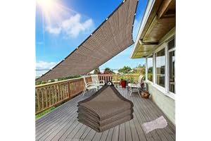 GENERIC Sun Shade Sails Brown, Breathable Garden Canopy 1.5m 2.5m 3.5m 4m 5m 6.5m 7m 8.8m 10m Shade Cloth, Outdoor Waterproof Canopy Pergola Cover(5x6 M)
