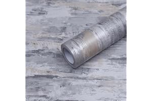 FEILAYS Grau Tapete Selbstklebend Betonoptik Klebefolie Hellgrau Klebetapete Selbstklebende Beton Wandpapier Graue Betontapete 3d Effekt Vinyl Folie für Möbel Wandfolie Küche Wohnzimmer Tapeten 40CM×3M