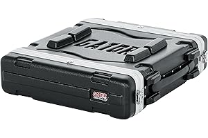 Gator GR-2L Molded PE 2U 19.25 inch Deep Rack Case with Front / Rear Rails and Locking, Black