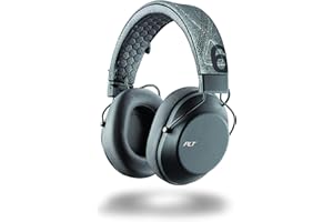 Plantronics BackBeat Fit 6100 zestaw słuchawkowy Bluetooth, słuchawki nauszne IPX5 z pianką z pamięcią i poduszką do uszu, pieprz szara