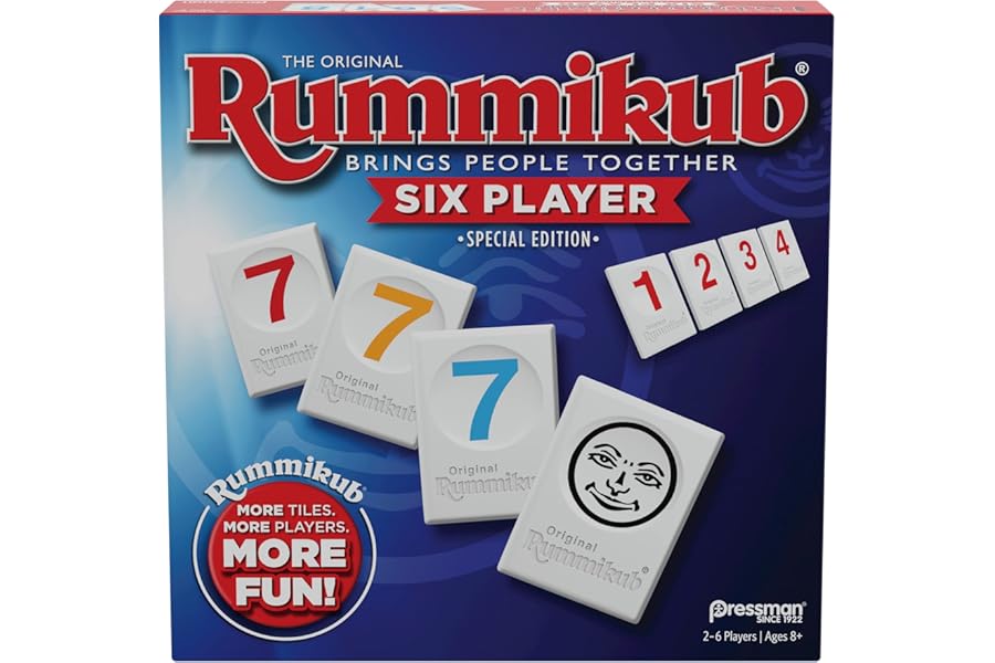 Rummikub Six Player Edition - The Classic Rummy Tile Game - More Tiles and More Players for More Fun! by Pressman , Blue