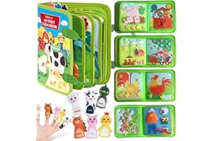 SUNXBUK Busy Board ab 1 Jahr,Montessori Spielzeug ab 1 2 3 4 Jahr,Lernspielzeug Quiet Book Bauernhof ab 1 2 Jahr,Geschenke für Jungen Mädchen,Sensorik Spielzeug,Motorikspielzeug,Kinderspielzeug Activity Board