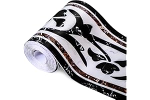 Soyizom PVC Wallpaper Border Modern Geometric Wall Covering Borders Sticker Peel and Stick Wall Border Backsplash Self-Adhesive Border Decortaive Tile Stickers Kitchen Cabinet Toilet Border