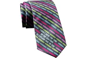 Crazy Dog T-Shirts Funny Tie for Men – I Do Not Have the Time or the Crayons to Explain This to You Print Necktie – Novelty Fun Gag Gift for Teachers Coworkers Geek Nerds Office Outfit Accessory, Navy