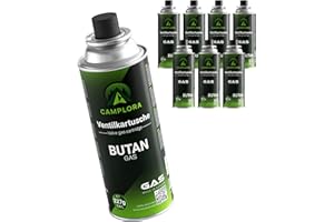 Camplora 8X 227g Butan Gaskartuschen mit MSF-1a Ventil für Grill, Campingkocher, Gasheizung, Gaskocher, Camping Gas, gaskartusche, Gaskartuschen 227g, Gasflasche Butane Gas cartridges