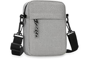 ANPTER Bandoleras Hombre Bolso Hombre Pequeño Mariconeras Crossbody Unisex Shoulder Bag con Banda Reflectante de Seguridad para Deportes,Trabajo, Casual,Viajes (Gris Bolso Hombre Bandolera)
