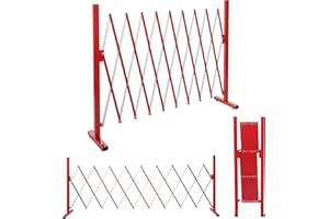 MENDLER Absperrgitter HWC-B34, Scherengitter Zaun Schutzgitter ausziehbar, Alu rot-weiß - Höhe 103cm, Breite 32-265cm