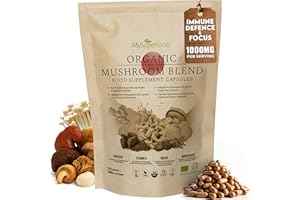 Mushroom Complex Capsules | Organic | 1000mg per Serving | 120 Capsules | Blend of 7 Powerful Medicinal Mushrooms to Boost Your Immune System | MySuperfoods