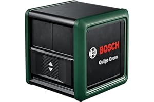 Bosch laser lignes Quigo Green avec pince universelle MM 2 (laser vert pour une meilleure visibilité, boîtier en plastique recyclé, dans boîte carton)