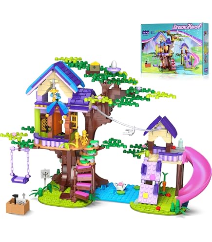 HOGOKIDS Boîte à Musique de Fleurs Ensemble de Blocs de Construction avec Lumière - 571 Pcs Collection Botanique Boîte à Musique Rotative Ensemble de Blocs de Construction / Saint-Valentin