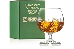 Hemswell Crystal Wicklow Verre à cognac en cristal taillé avec boîte de présentation pour cognac 250 ml
