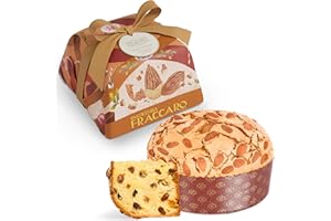 ‎PASTICCERIA FRACCARO 1932 Handmade Panettone with Almond Glaze, 750 g - Pasticceria Fraccaro 1932, Panettone with Almonds, without Candied Fruits, Only with Raisins, Dough with Mother Yeast, Made in Italy, Packed