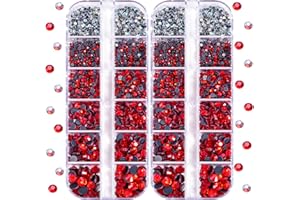 Blinginbox DMC Hotfix Rhinestone 2 Box Total 5200 Pieces Mixed Size Round Crystals Glass Gems for Costume Jewelry Making(Lt.siam)