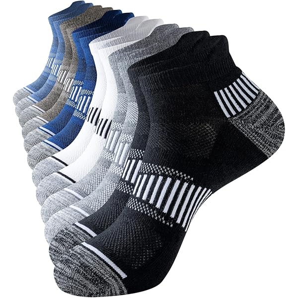 Lot De 10 Paires Chaussettes Sport Coton Homme/femme - Courtes, Respirantes, Anti-ampoules - Taille UK 6-8 (EU 39-42) - Pour Randonnée, Fitness, Quotidien
