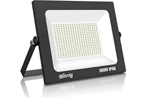 Blivrig Faretto LED da esterno 300W Bianco Freddo 6500K, 30000LM Faretti LED Luce Bianca Fredda, Faro LED IP66 Impermeabile, Proiettore LED Wall Mount, Proiettori LED per Giardino, Patio, Cortile