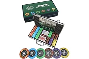 Bullets Playing Cards, Zestaw do pokera Janice, walizka pokerowa z 300 żetonami z tworzywa sztucznego z wartościami, w zestawie ceramiczny przycisk dealera i karty do pokera