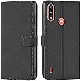 Verco custodia per Motorola Moto E7 Power, Case per Motorola Moto E7 Power Cover PU Pelle Portafoglio Protettiva, Nero