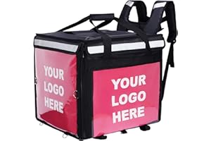 SpartanPac Large Insert Your Logo Hot Food Delivery Bag, Insulated, Water And Tear Resistant With Shoulder Straps For Takeaway, Restaurants, Pizza, Chinese, Indian, Picnic Cooler Bag, Catering