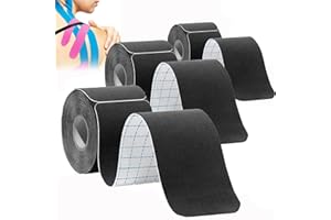 ANAMPION Kinesiotapes Vorgeschnitten(3 Rollen,5cm*5m) Kinesiologie Tape wasserfestes Physio Tape und Sporttape für den Sport, für Knie, Schulter und Ellenbogen, Muskelstraffende Bänder(Schwarz)