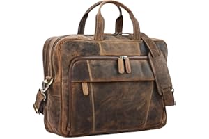 STILORD 'Jaron' Vintage skórzana torba skórzana mê¿czyzna kobieta 15,6 calowa torba na laptopa torba na ramiê du¿a teczka biuro pracy uni prawdziwa skóra bydlêca, Kolor:¶redni br±z