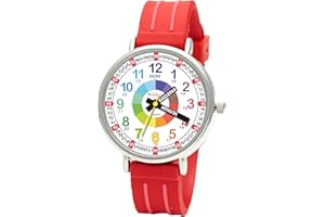 Kiddus Zegarek Edukacyjny Analogowy dla chłopca, dziewczynki. Naucz się Czytać Godzinę z naszym prostym systemem Time Teacher. Zawarte ćwiczenia. Mechanizm kwarcowy.