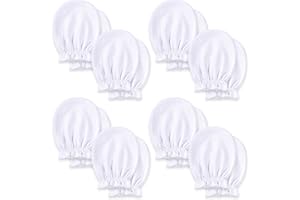 KiddyCare Guanti Neonato in 100% Cotone Biologico, Muffole Neonato Antigraffio – Guantini Ipoallergenici per Neonati con Morbido Elastico sui Polsi