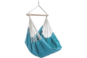 AMANKA XXL Swing Chair 185x130 it rotates 360° Hanging Seat made of cloth Blue