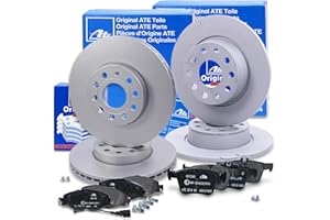 HEGEHOF ATE Bremsenset inkl. Bremsscheiben vorne Ø 288 mm belüftet + hinten Ø 272 mm voll und Bremsbeläge vorne + hinten und Warnkontakt Kompatibel mit AUDI A3, Q2, SEAT ATECA, LEON, SKODA KAROQ, VW GOLF 7