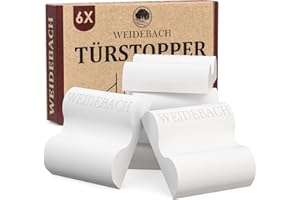 WEIDEBACH® 6 x kwadratowe stopery do drzwi 50% cichsze, 42 mm x 12 mm odbojniki do drzwi, samoprzylepne, ochrona drzwi ze zoptymalizowanym amortyzacją, amortyzator drzwi, stoper ścienny, samoprzylepny