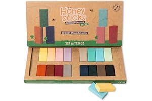 Honeysticks Pastelli a blocchi (confezione da 16), pastelli atossici per bambini, realizzati in pura cera d'api e colori per uso alimentare, pastelli Jumbo a lunga durata per disegnare, colorare