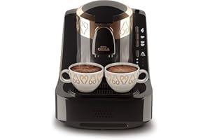 Arzum Okka OK001 turecki ekspres do kawy, dzbanek do kawy, 2 filiżanki, bezpośrednie napełnianie, automatyczne rozpoznawanie poziomu zaparzania, opatentowana technologia gotowania, samoczyszczenie,