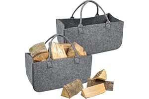 ACXIN 2 Stück Filzhandtasche, 30kg Belastbare Multifunktionshandtasche, Hochwertiger Einkaufskorb, Großvolumige Einkaufstasche (Hellgrau)