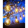 Outdoor LED String Lights Mains Powered 7.6M/25 FT G40 Globe Garden Patio String Festoon Lights with 12+1 Shatterproof Waterproof LED Plastic Bulbs for Garden Patio Pergola Bar Yard Wedding Party