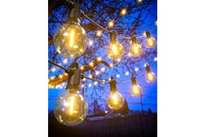 ZUSKE Outdoor LED String Lights Mains Powered 7.6M/25 FT G40 Globe Garden Patio String Festoon Lights with 12+1 Shatterproof Waterproof LED Plastic Bulbs for Garden Patio Pergola Bar Yard Wedding Party