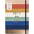 Busy B Undated Planner - Stripe - Faux Leather Life Planner Diary with Undated Daily Schedule, Notes and To Do’s and Priorities with Elastic Closure and Ribbon Page Marker - FSC® Certified