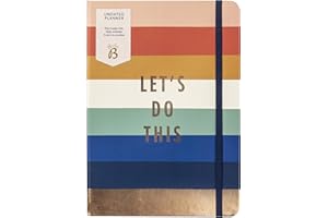 Busy B Terminarz bez daty, w paski, planer życia ze sztucznej skóry, z niedatowanym harmonogramem dziennym, notatkami i zadaniami do zrobienia oraz priorytetami z elastycznym zamknięciem i znacznikiem