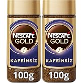 NESCAF&Eacute; Gold Kafeinsiz &Ccedil;&ouml;z&uuml;nebilir Kahve Cam, 100 g (2 paketi)
