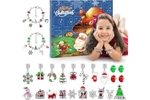 JIJI&CUI 2025 Advent Calendar for Girls 3-9 Year Old | 24 Days DIY Jewelry Kit with Surprise Charms | Christmas Countdown Gifts, Birthday Holiday Presents for Kids