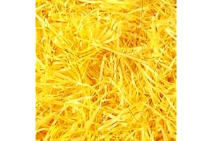 ENOCENT 150G Yellow and Gold Shredded Tissue Paper Packaging Filler for Gift Boxes and Bags, Ideal Hamper Filling and Stuffing Suitable for All Occasions