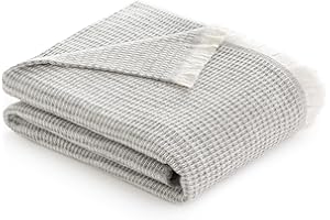 Todocama - Manta de Algodón Extrasuave con Diseño GOFRE, Colcha Multiusos Four Seasons para Sofá, Cama, Funda Decorativa y Manta Fular, (Gris Oscuro, 180x240cm).