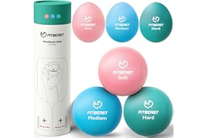 FitBeast Palline antistress per adulti, palline da spremere per terapia delle mani, confezione da 6, morbide, medie, dure, a tripla densità, per alleviare l'artrite, l'ansia, la fisioterapia e la