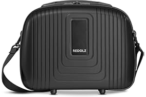 REDOLZ Hartschalen Handgepäck Kosmetik-Koffer | Stabiles Beauty-Case mit Aufsteckfunktion |34 x 17 x 27 cm aus leichtem Polypropylen (Essentials 14)