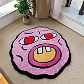 LAKEA Vierkant tapijt, kersen, voor kamerdecoratie, roze, Kawaii 60 x 59 cm