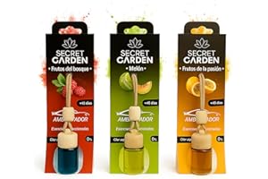 SECRET GARDENS Ambientador para Coche | Duradero y Fresco | Elimina Olores y Deja un Aroma Agradable | Fácil de Colocar | Para Vehiculo, Hogar, Oficina