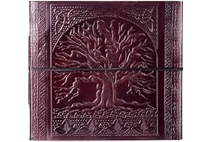Paper High Large Tree Of Life Embossed Leather Photo Album - to fit 120 6x4 or 60 7x5 Photos - 24 x 26 cm - Fair Trade & Handmade - Photography Gifts