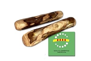 EL FUTBOLIN Legno D'Ulivo per Cani | Taglia XS -13 cm-(Cuccioli) | 2UDS | Bagnato in Olio D'Oliva | Giochi Masticativi per Cuccioli Lunga Durata | Igiene Dentale | Qualita Ambientale